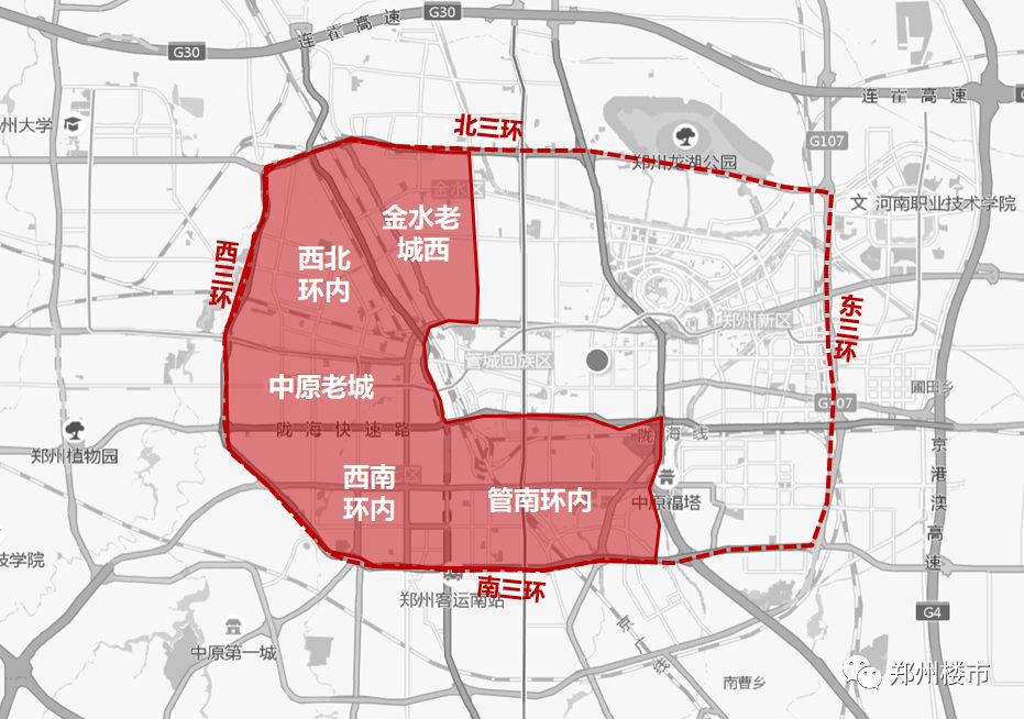 郑州市三环以内地图图片