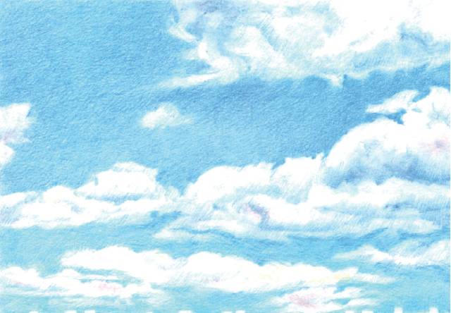 彩铅云朵渐变色画法图片