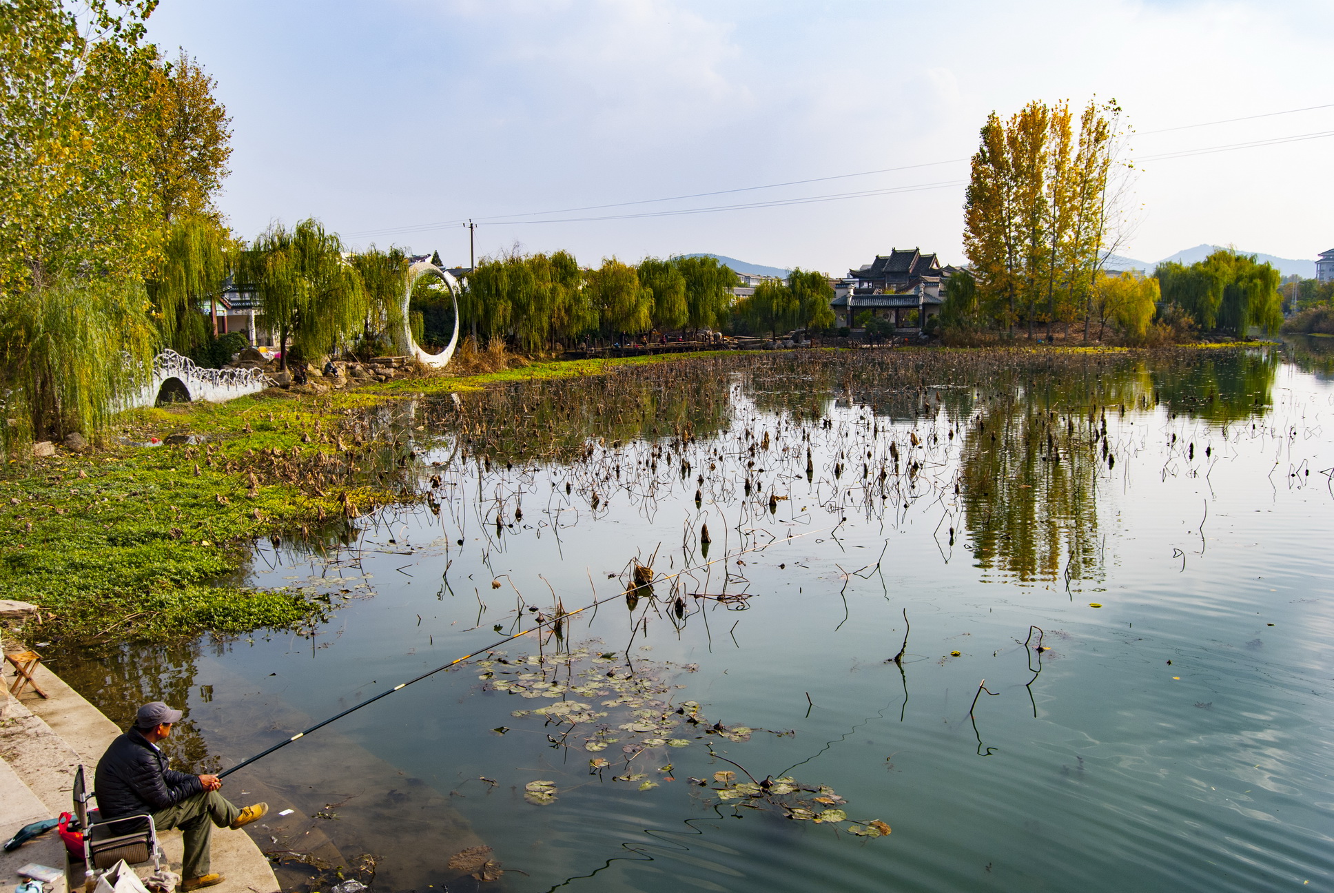 走进徐州市后花园汉王镇的丁塘村,鱼塘变成了公园