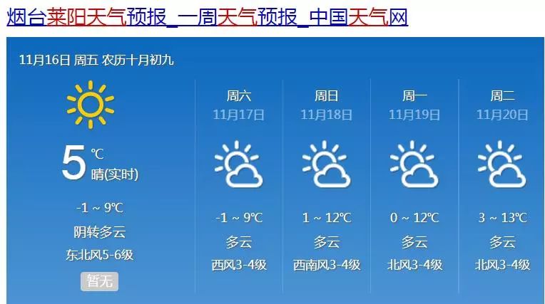 11月16日11时发布的天气预报莱阳市气象局赶山会的热情依然阻挡不住