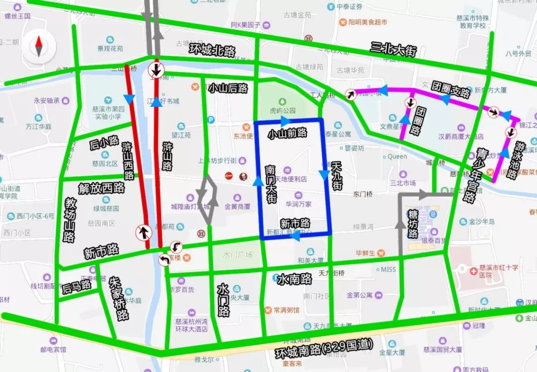 永年县城单行线线路图图片