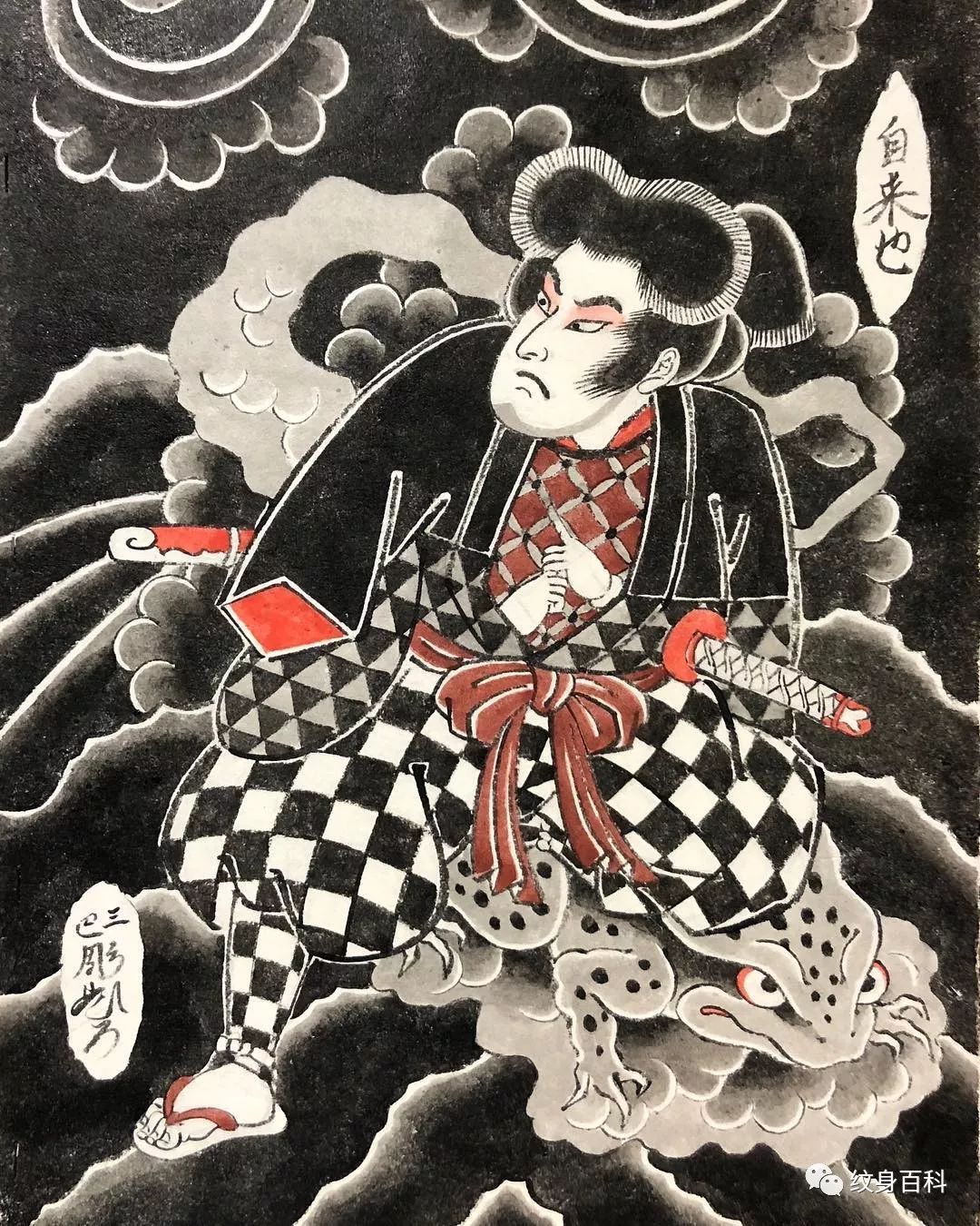 日本老传统纹身桃太郎图片