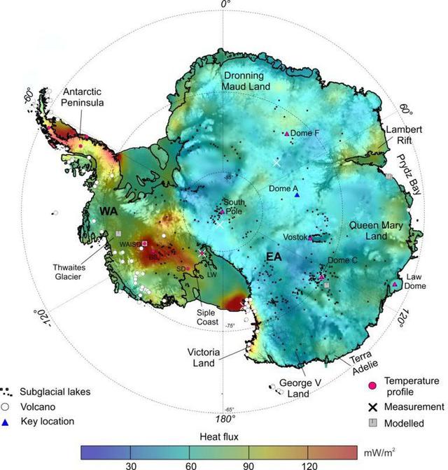 南极洲地形剖面图图片