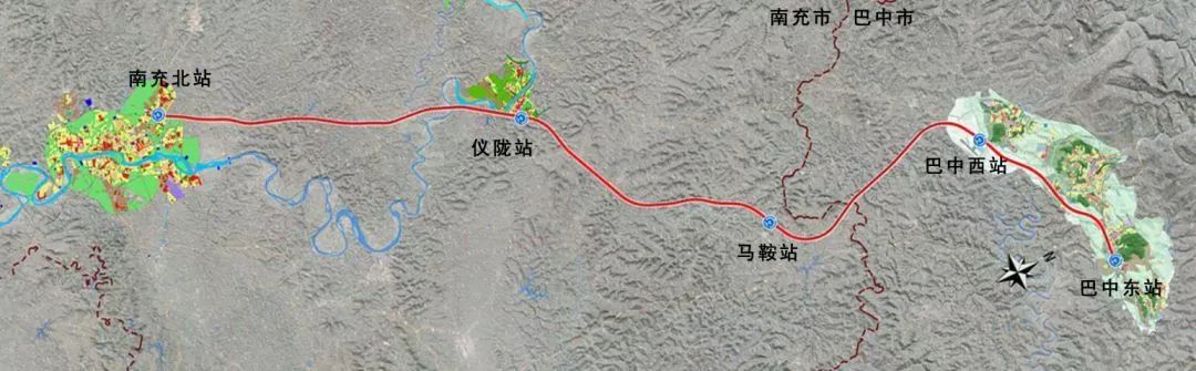 新建汉巴南铁路南充至巴中段位于四川省东北部,线路自兰渝线南充北站