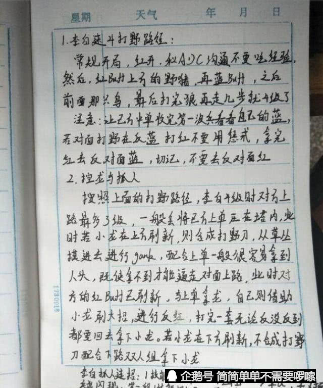 王者荣耀手写教程图图片