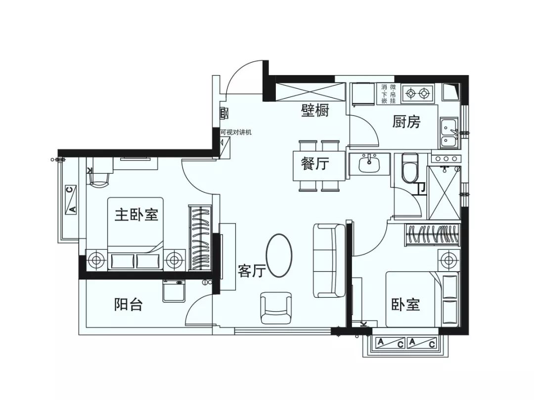 三房二廳一衛lt7 (b)/戶型建面:約 106㎡