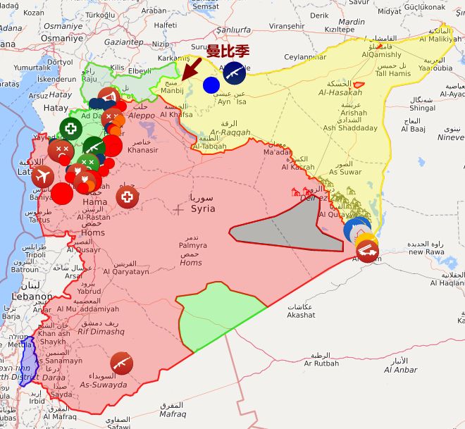 叙利亚控制区图最新图片