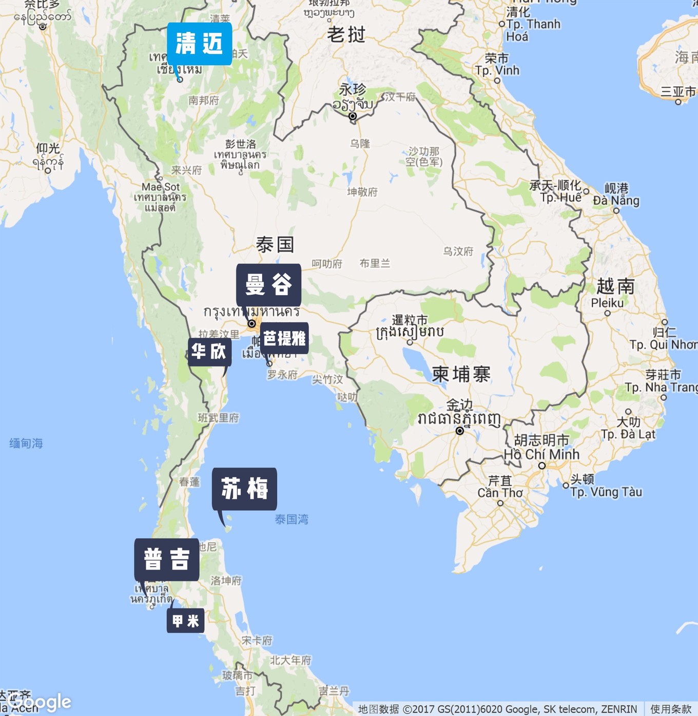泰国清莱地图中文图片