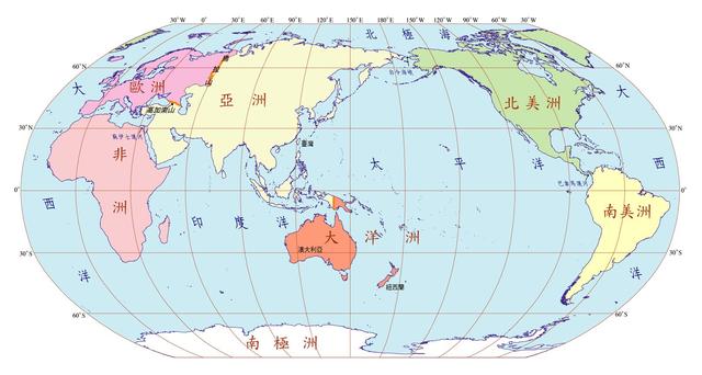 七大洲洲界图图片
