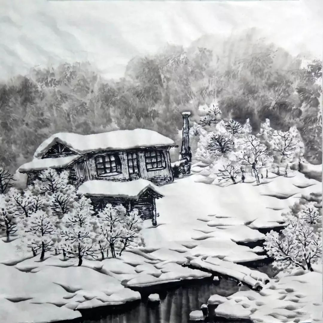 国画教程如何画雪景