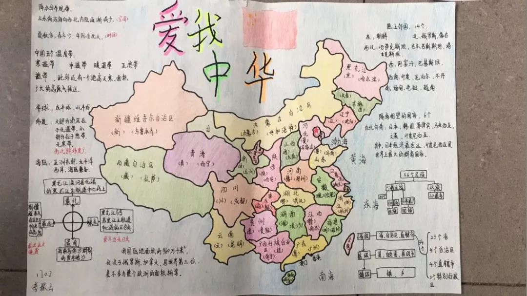 中国地理海报手绘初二图片