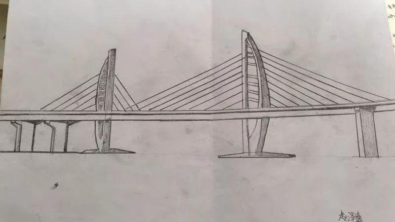 海珠桥手绘图片