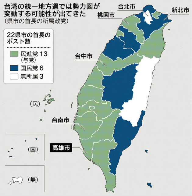 日媒:民進黨如果輸掉高雄,蔡英文將面臨黨內逼宮危及2020