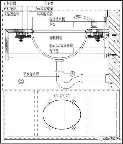 石英石台下盆安装图图片