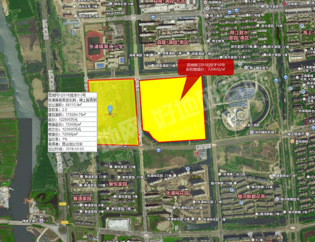 最新公告蘇州崑山張浦鎮掛牌一宗宅地起拍樓面價7200元㎡