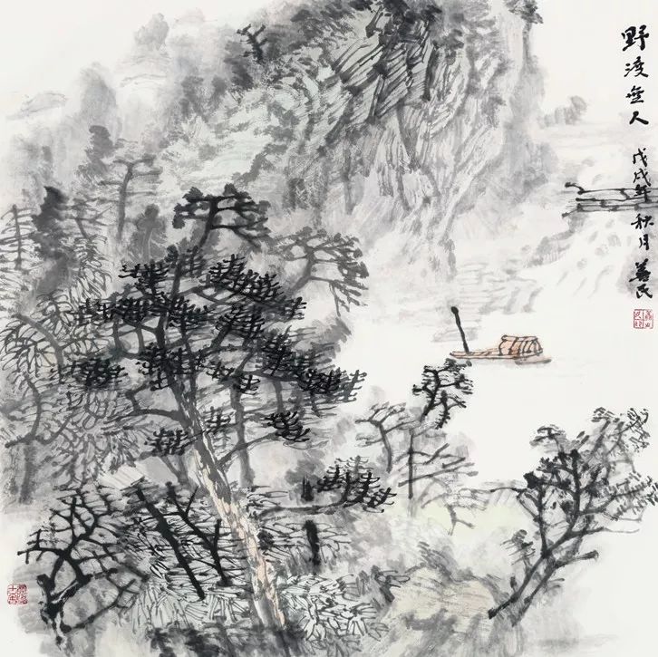 68×68㎝张 超 秋天风竹 宣纸·水墨 65×65㎝蒋运连