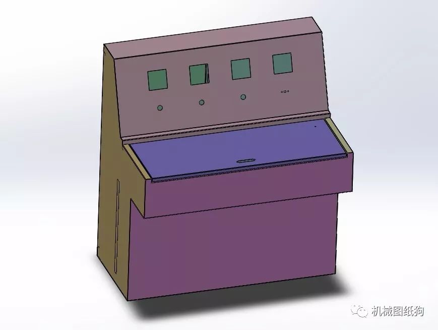 【工程机械】1米操作台钣金机构3d图纸 solidworks设计