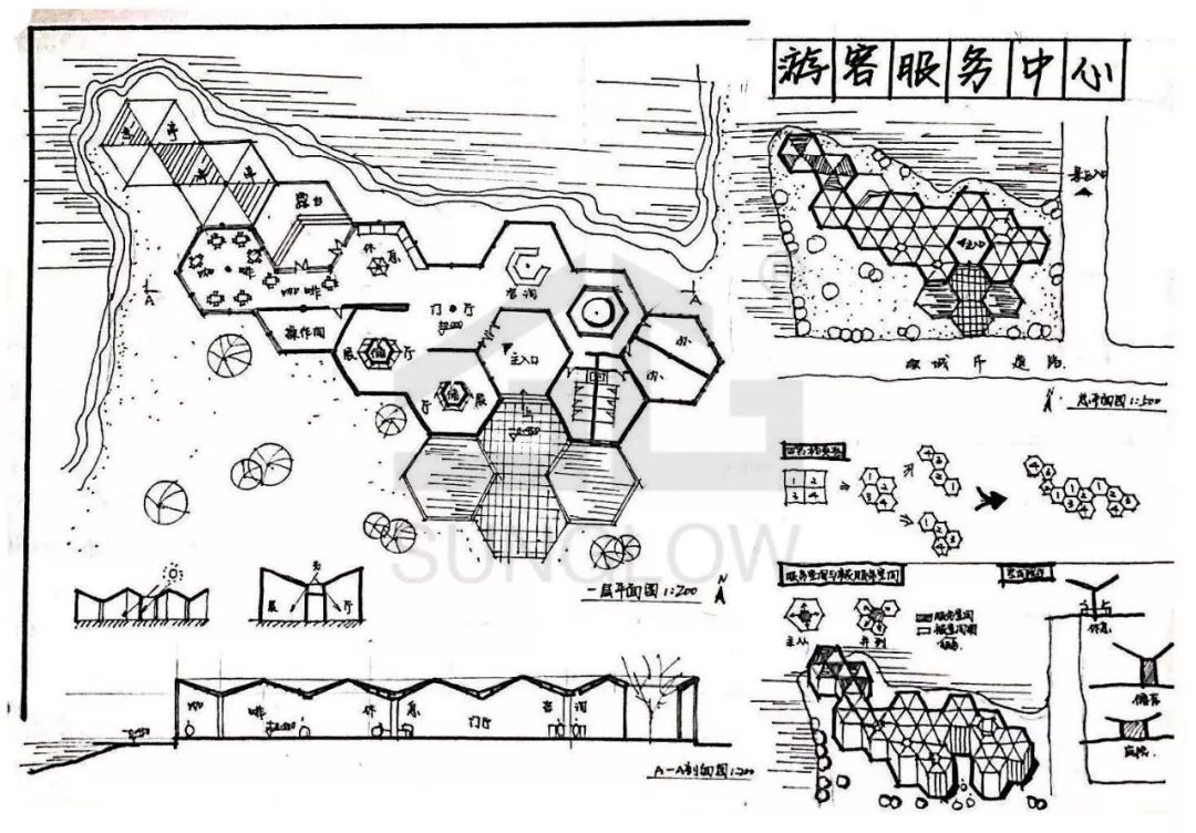 游客中心设计手绘图片