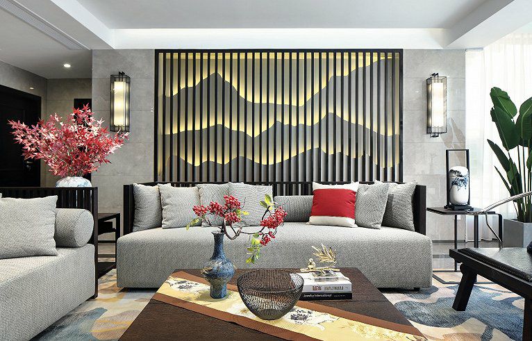 新中式沙发背景墙设计美得像幅画