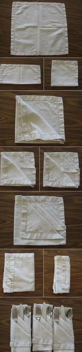 餐厅纸巾叠法图片