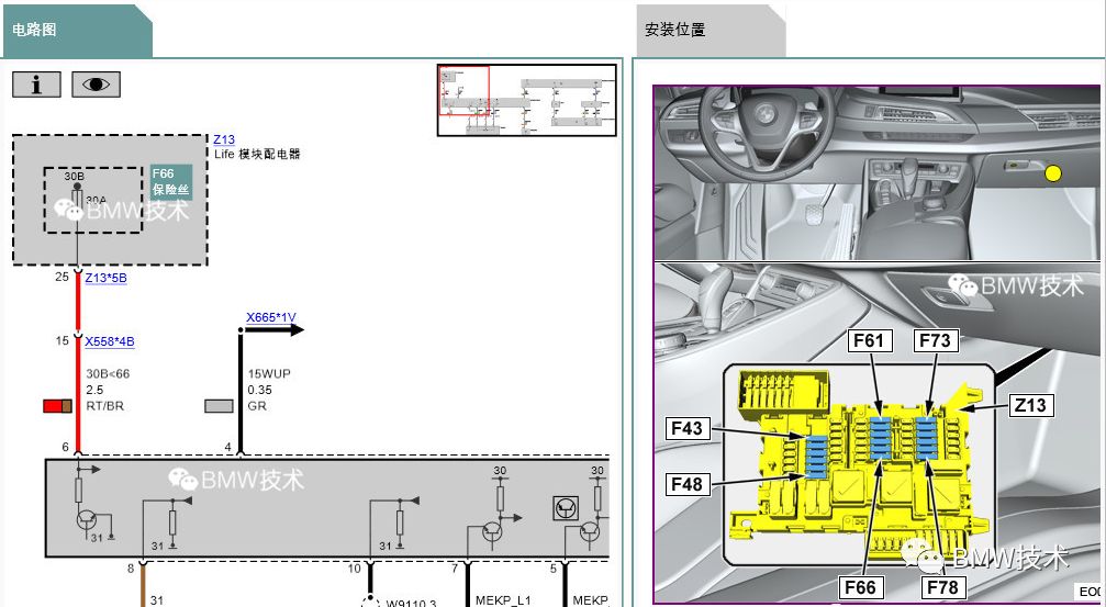 寶馬各車型油泵保險絲位置圖