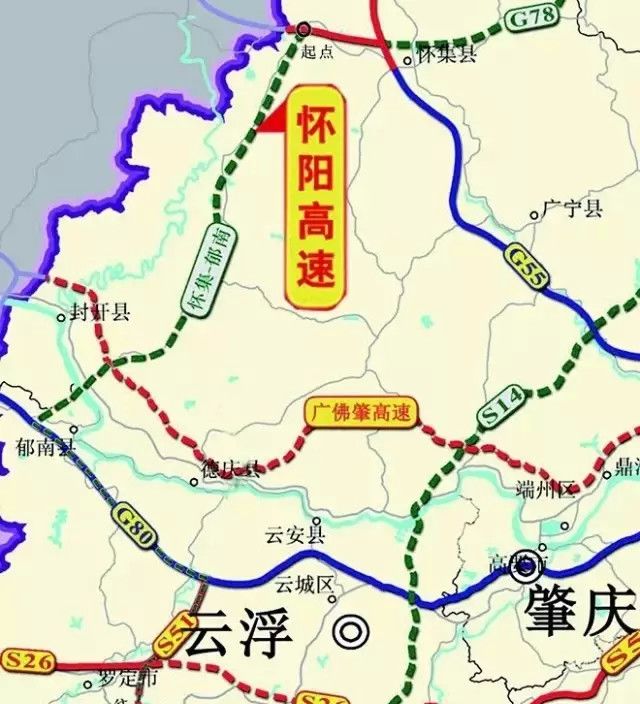 怀阳高速罗定段路线图图片