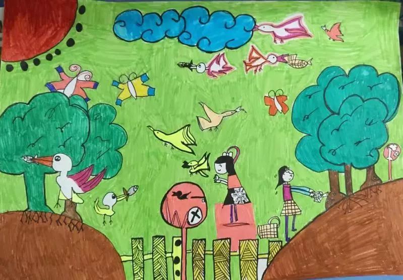 青山绿水儿童画教案图片