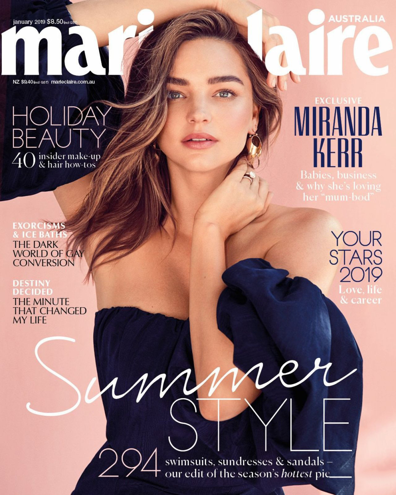 米兰达·可儿(miranda kerr)登上了澳大利亚版《嘉人》2019开年刊封面