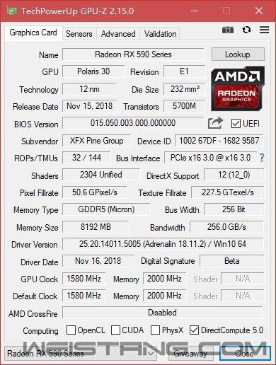 讯景rx5908gb黑狼版显卡评测