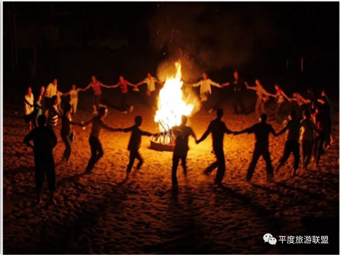 海边篝火晚会:伴随海风,在沙滩上舞动青春的身影,热情在火光中闪耀椰