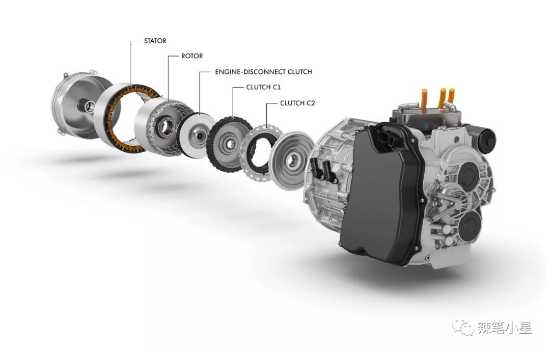 大众混动双离合变速箱dq400e爆炸视图(来自大众)物理上动力电机的