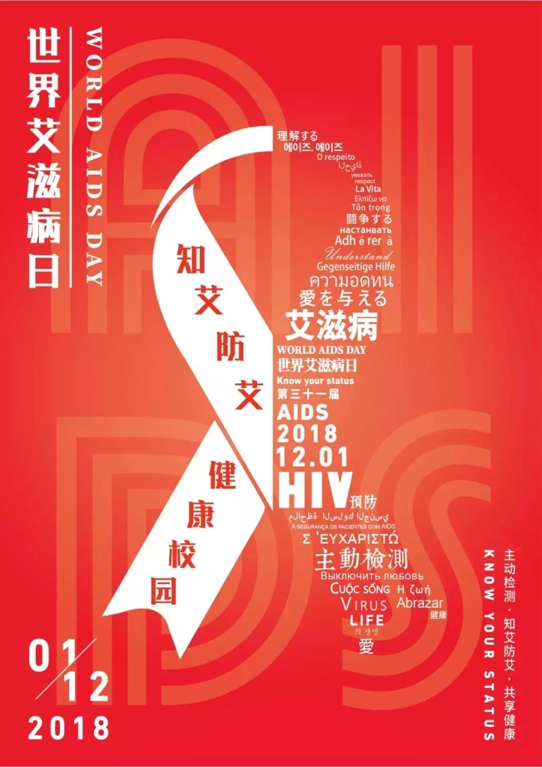 知艾防艾健康校园预防艾滋病海报设计大赛入围作品展示