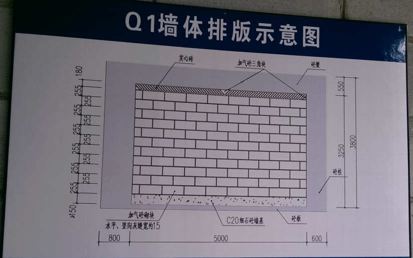 1/ 12 排版:砌筑前采用cad软件进行墙体排版,确认顶砌高度(约180mm)
