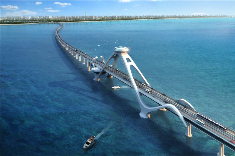 5米集六大通道功能于一体的跨海大桥中国首座海口市如意岛跨海大桥