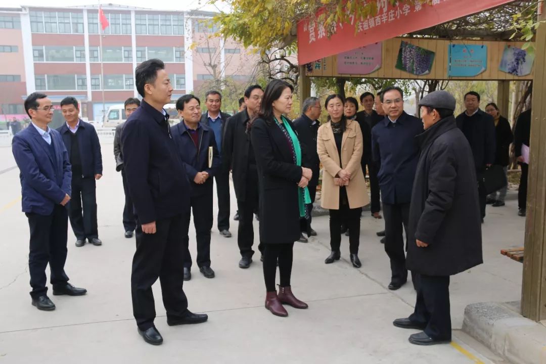 霍金花副省長一行先後到慶祖鎮西辛莊幼兒園和小學,縣四中,子岸鎮大陳