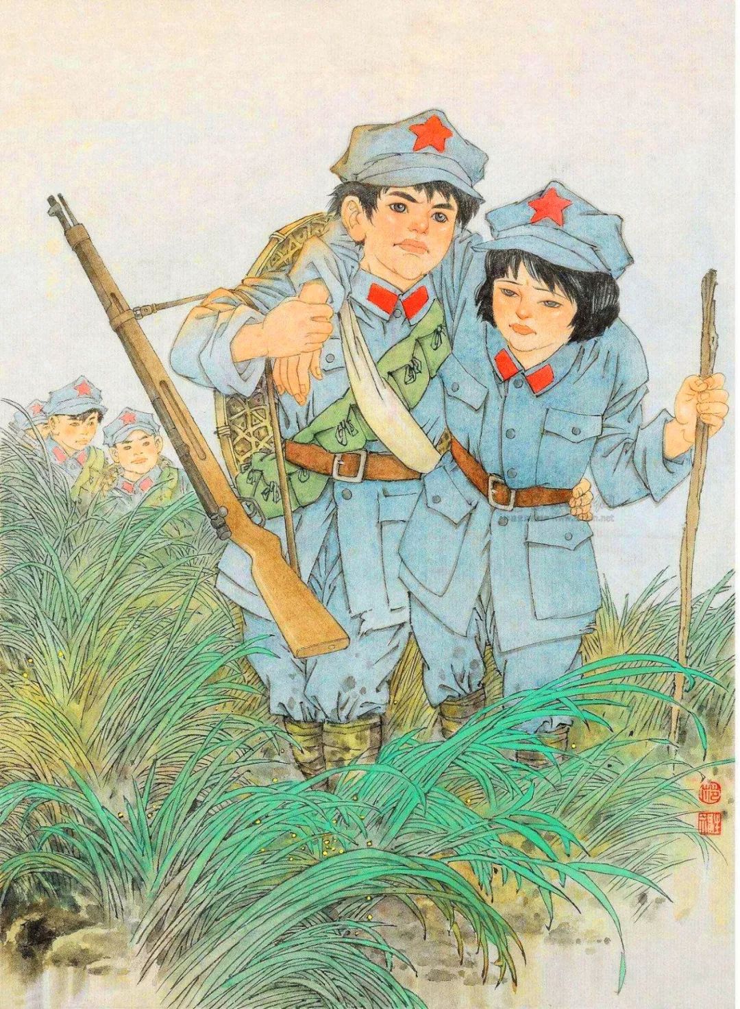 红军绘画事迹图片