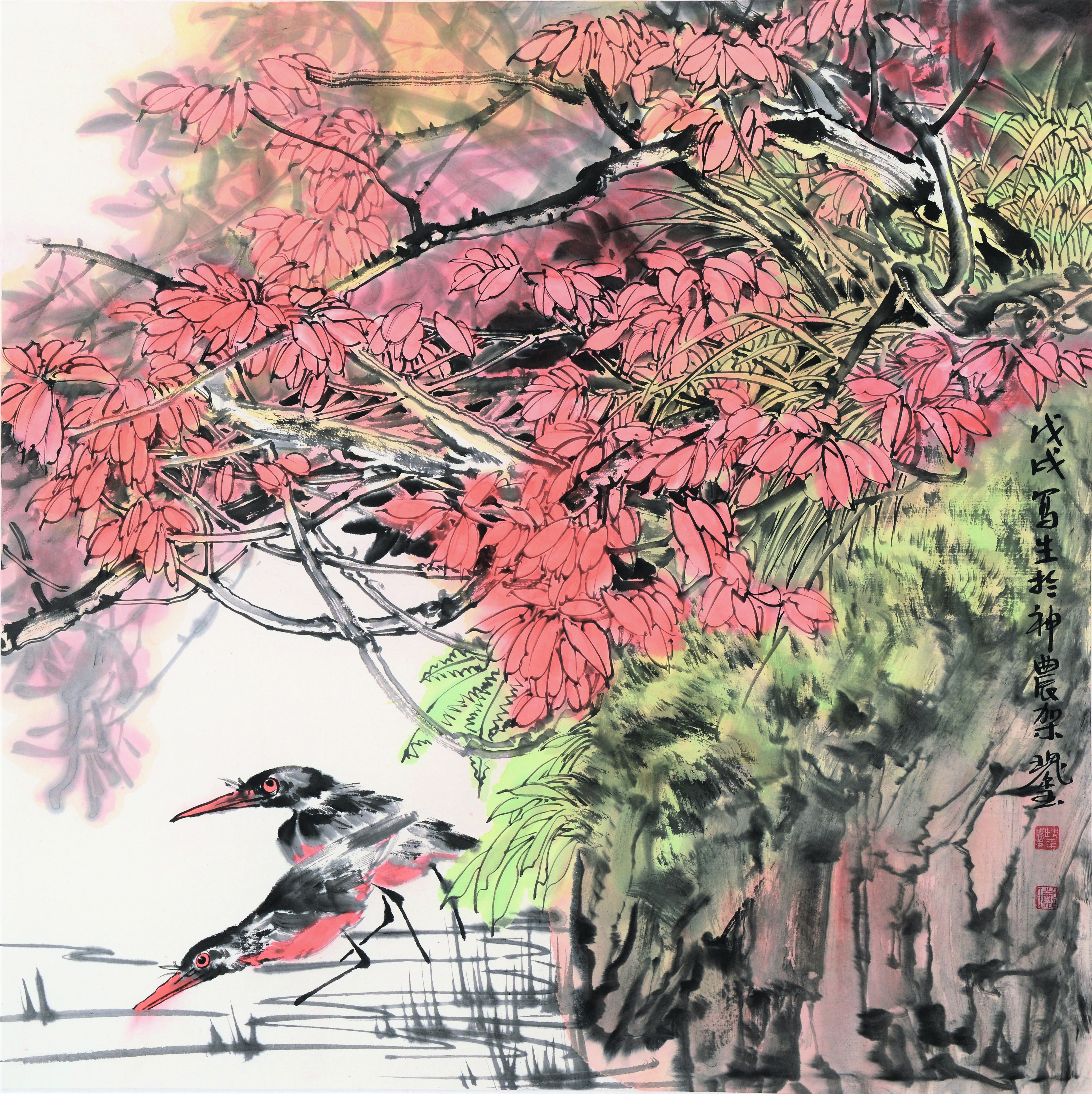 郑瑰玺近作大景花鸟画将在广州艺术博览会展出之一