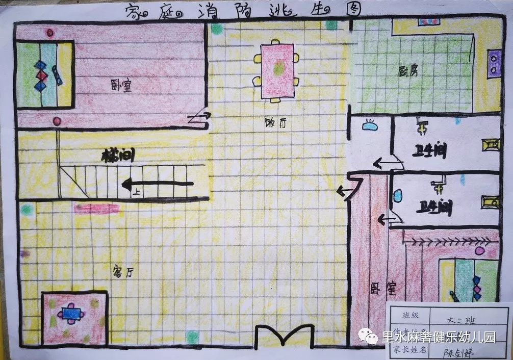 手繪安全逃生圖開啟校園平安窗