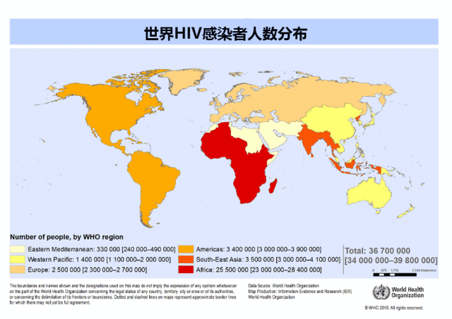 艾滋病分布地图图片