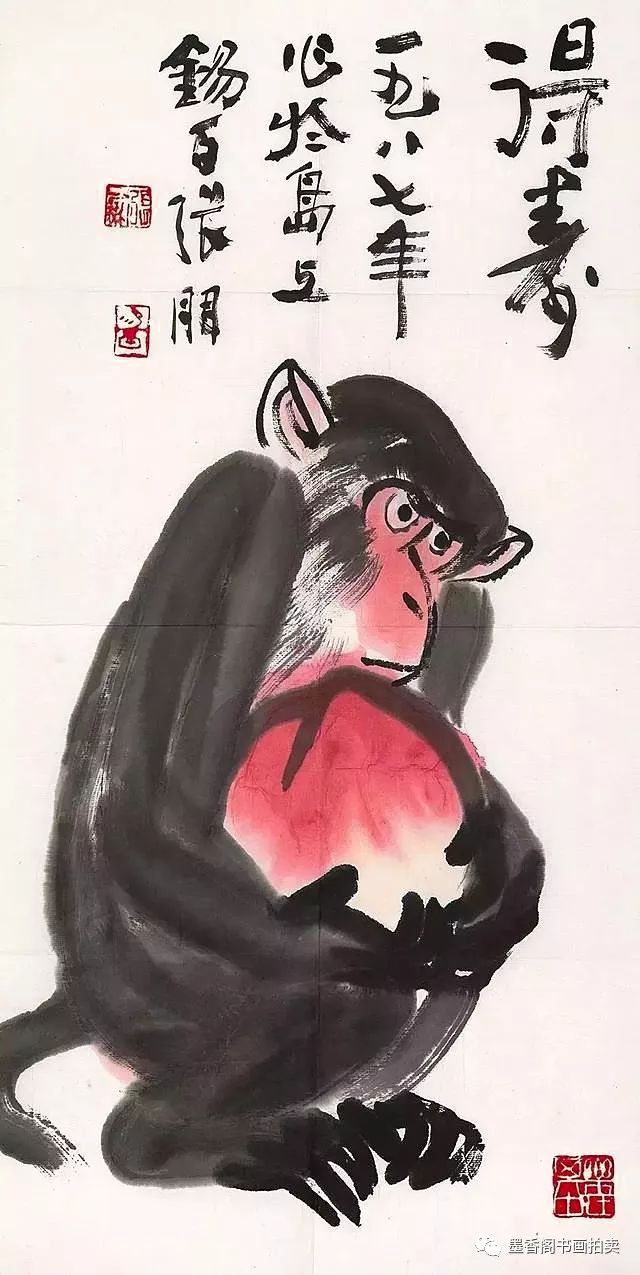 张朋猴子国画图片