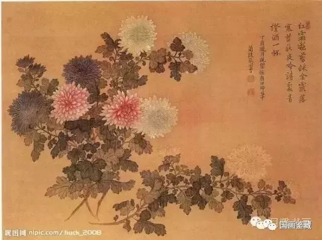 雪菊圖 清 高鳳翰(1683-1749)墨菊圖 清 鄭板橋(1693-1765)盛菊圖 清