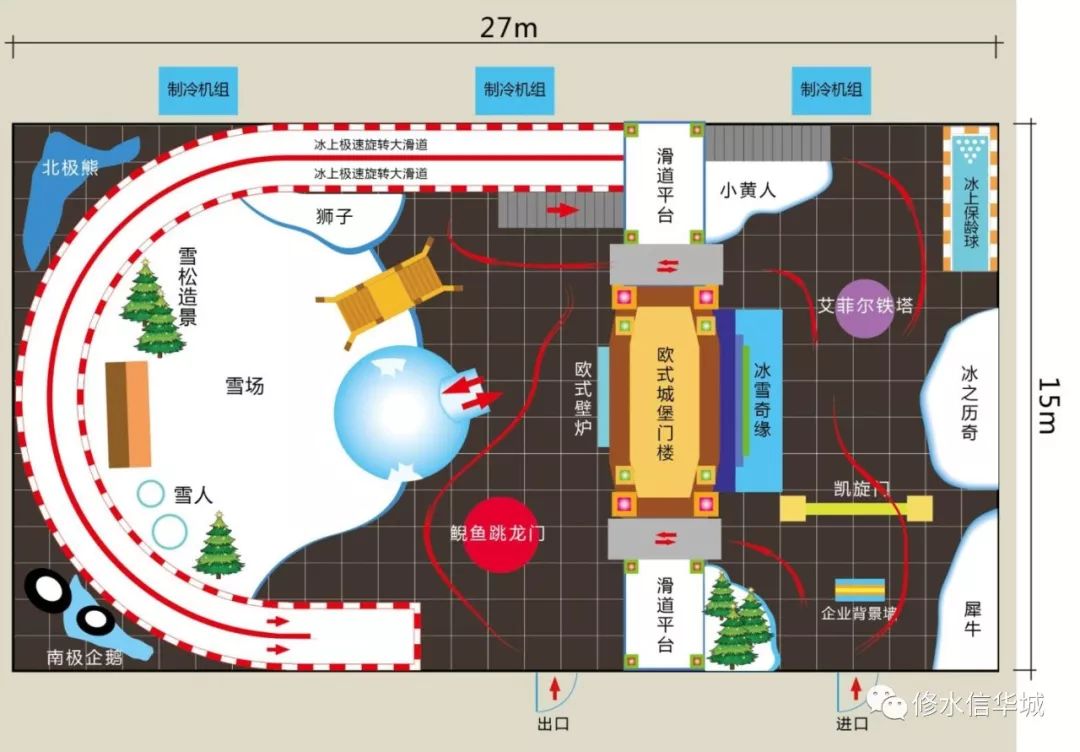 冰雪场馆地图怎么画图片