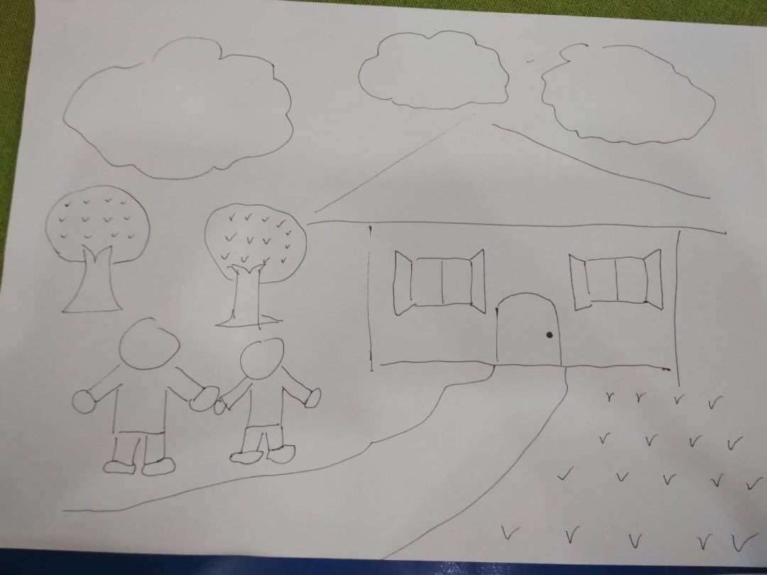 人和树和房子的简笔画图片