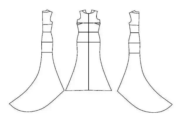 干货丨五款婚纱礼服的纸样版型