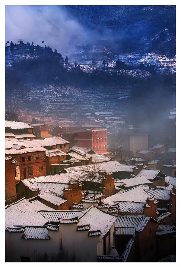 松阳四都雪景图片