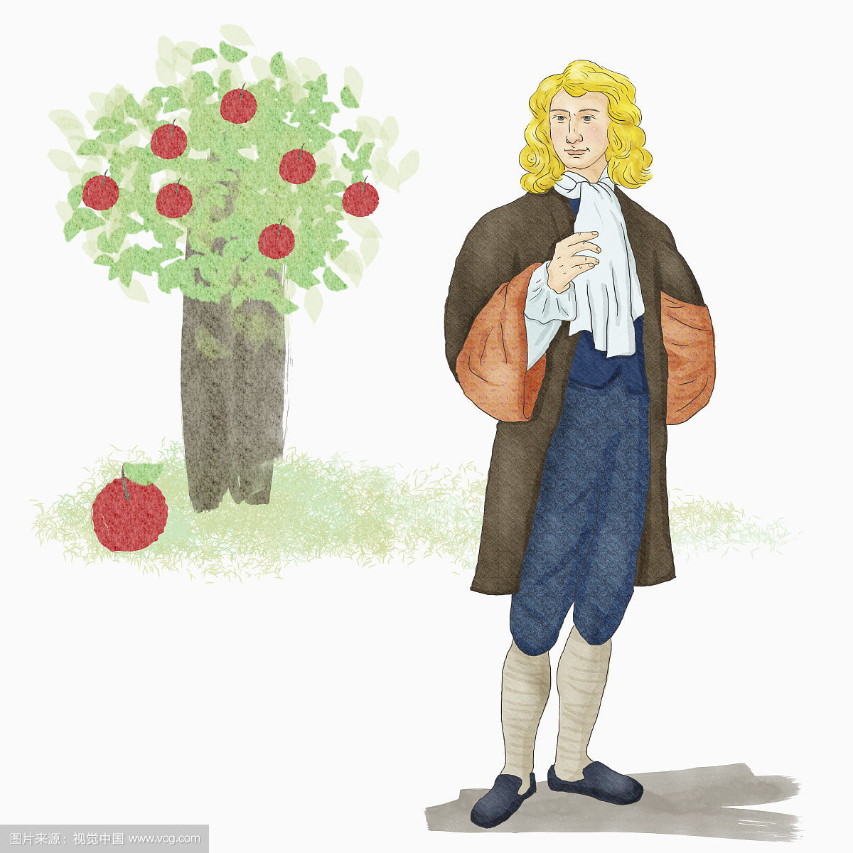 牛顿的照片漫画图片