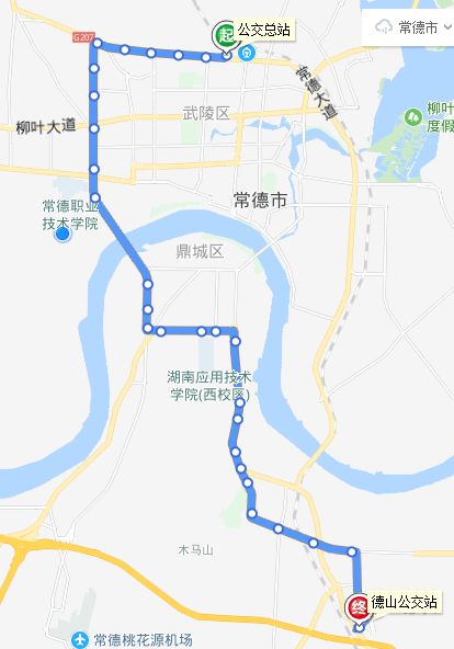 德山公園 60 枉水橋 60 三滴水 60 沅南水廠 60 鼎城公交站