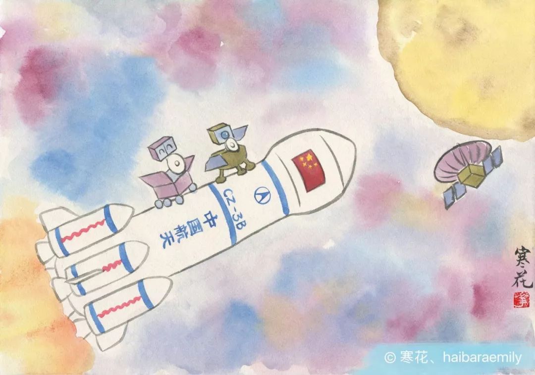 嫦娥4号火箭简笔画图片