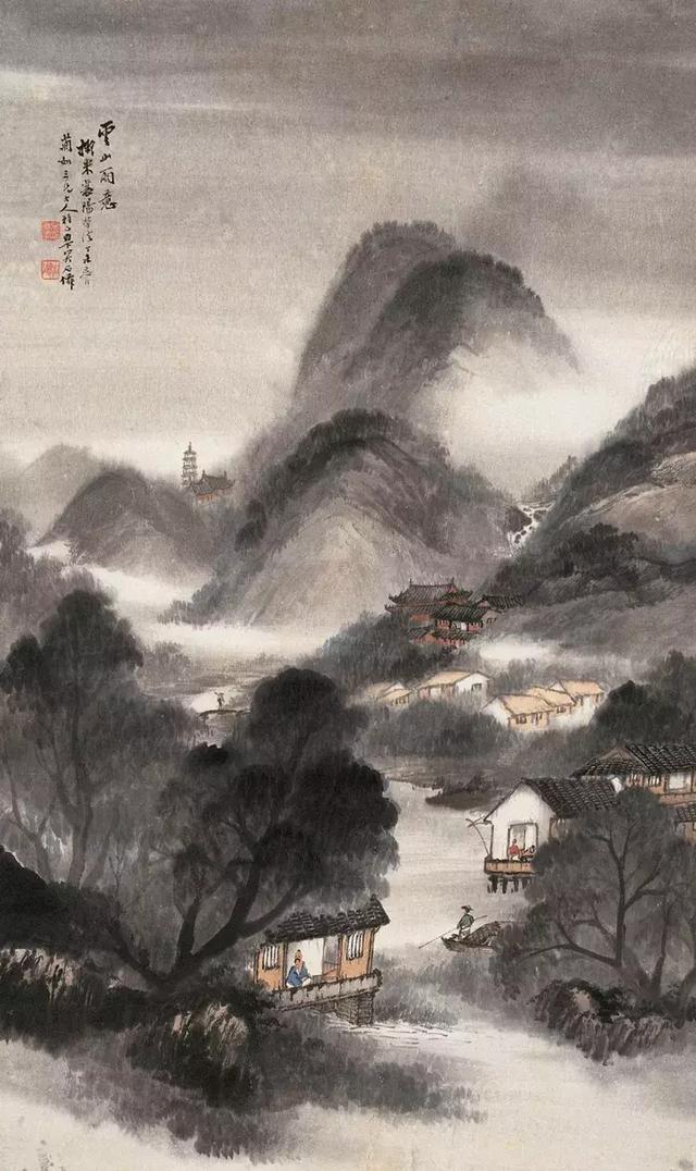 秋山暮霭处吴石仙那沁人心脾的山水画