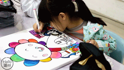 孩子画画gif图片